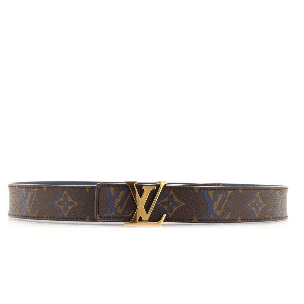 LV Initiales Reversible Belt Rainbow Monogram and Leather Thin 80