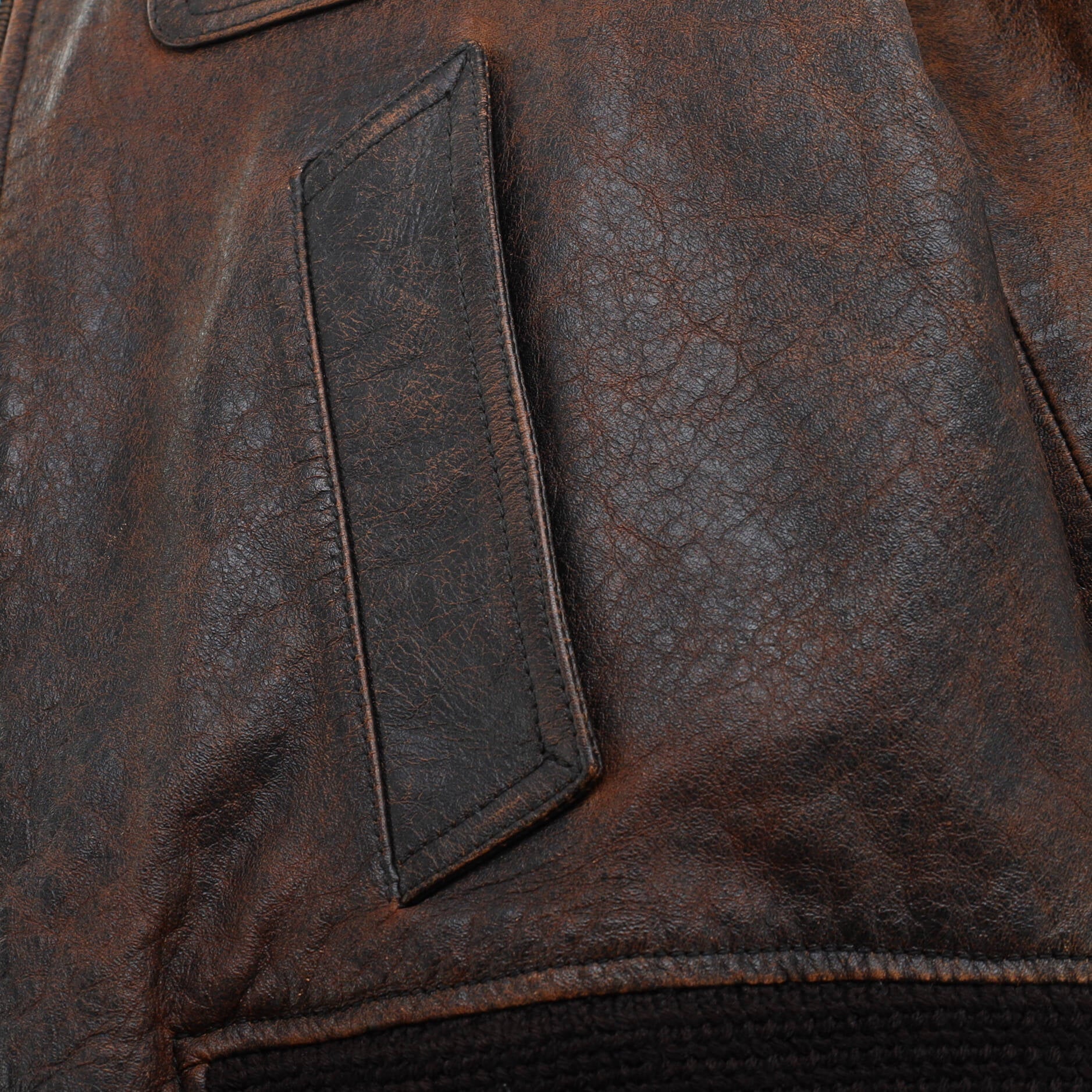 Men's Aviator Jacket Distressed Leather with Shearling