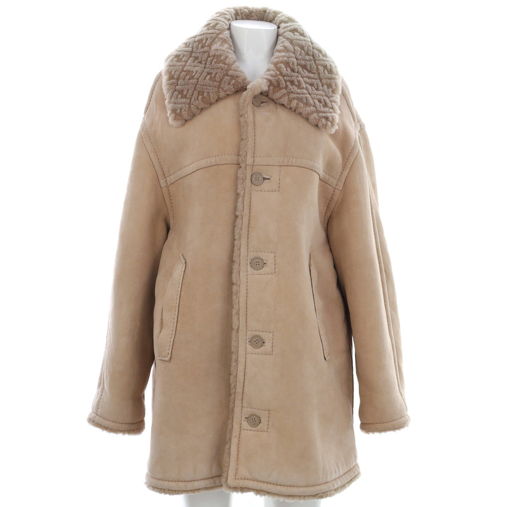 Women's Zucca Collar Button Jacket Shearling and Lambskin
