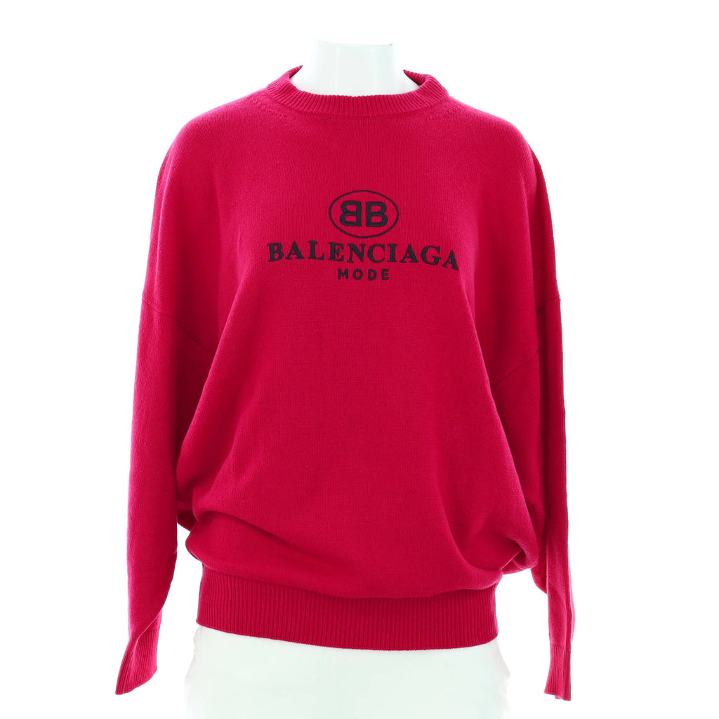 Women's Logo Crewneck Sweater Embroidered Knit Wool