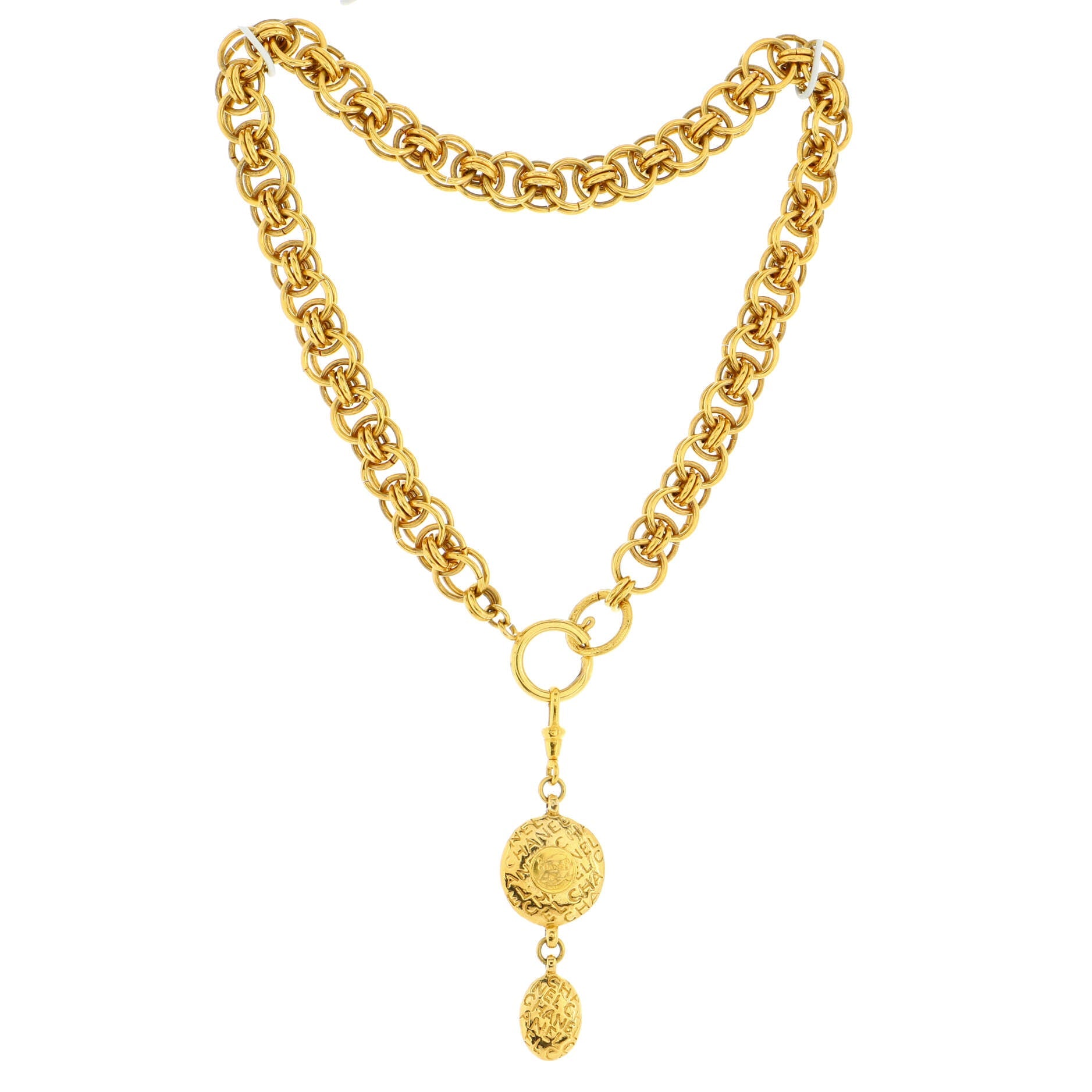Vintage Coco Portrait Multi Chain Necklace Metal