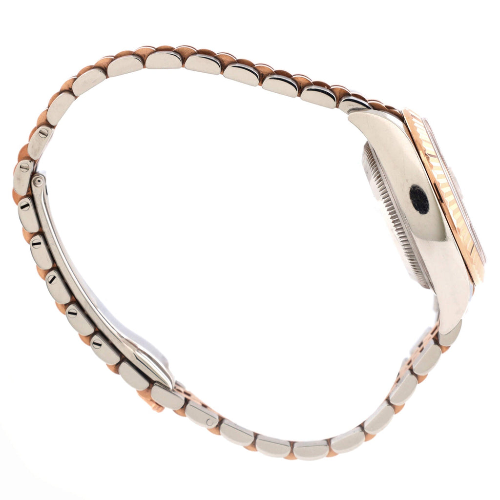 Oyster Perpetual Datejust Automatic Watch Stainless Steel and Rose Gold with Diamond Markers 28