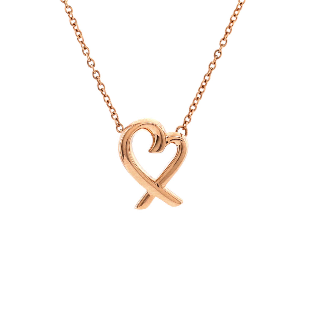 Paloma Picasso Loving Heart Pendant Necklace 18K Rose Gold
