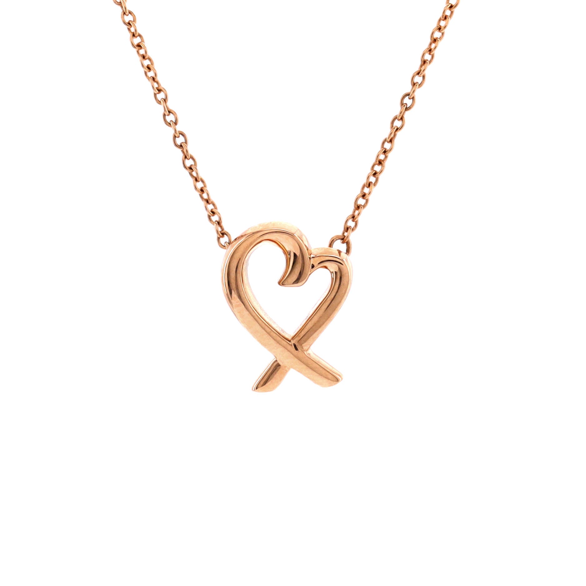 Paloma Picasso Loving Heart Pendant Necklace 18K Rose Gold