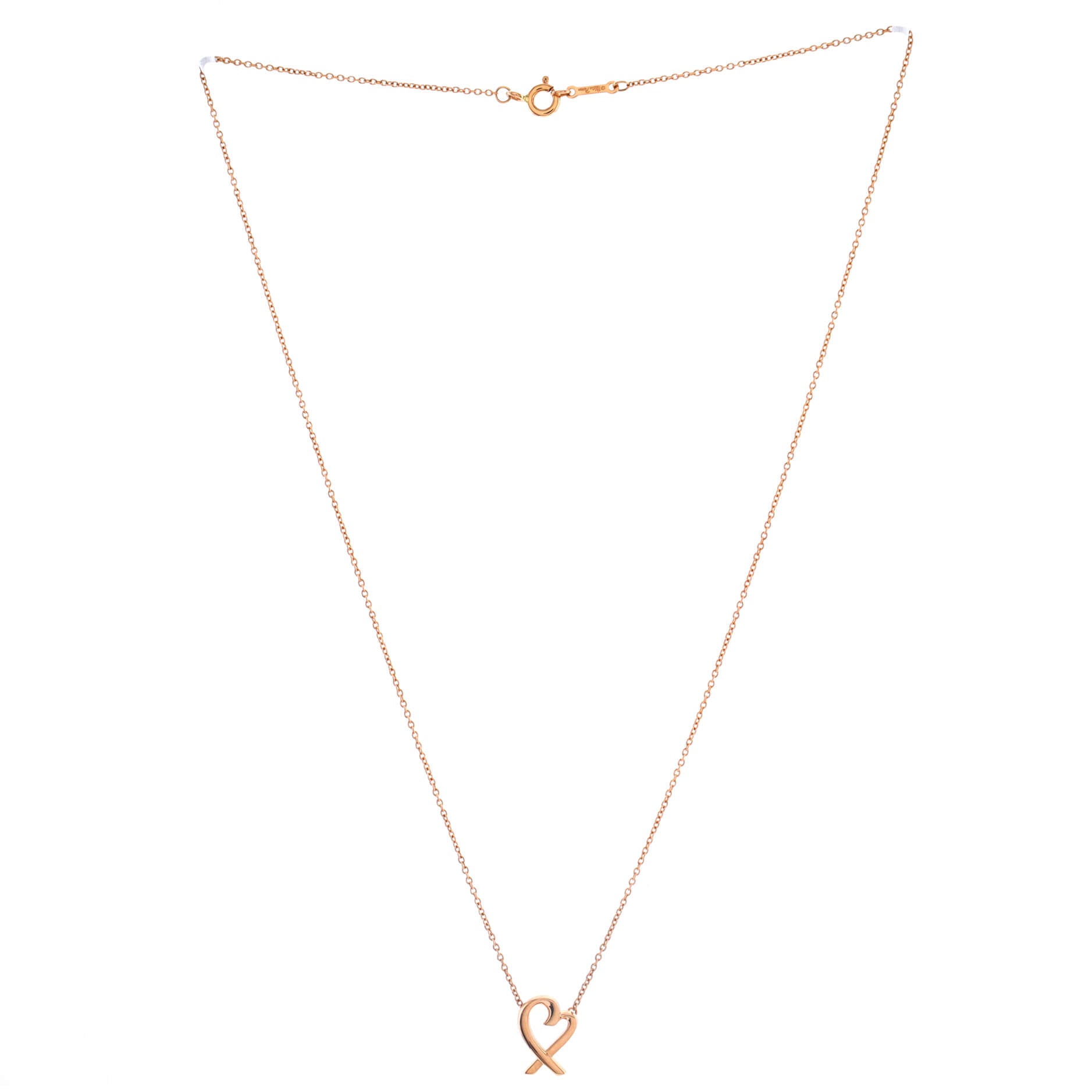 Paloma Picasso Loving Heart Pendant Necklace 18K Rose Gold