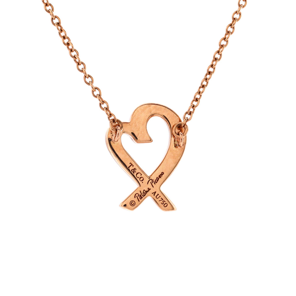 Paloma Picasso Loving Heart Pendant Necklace 18K Rose Gold