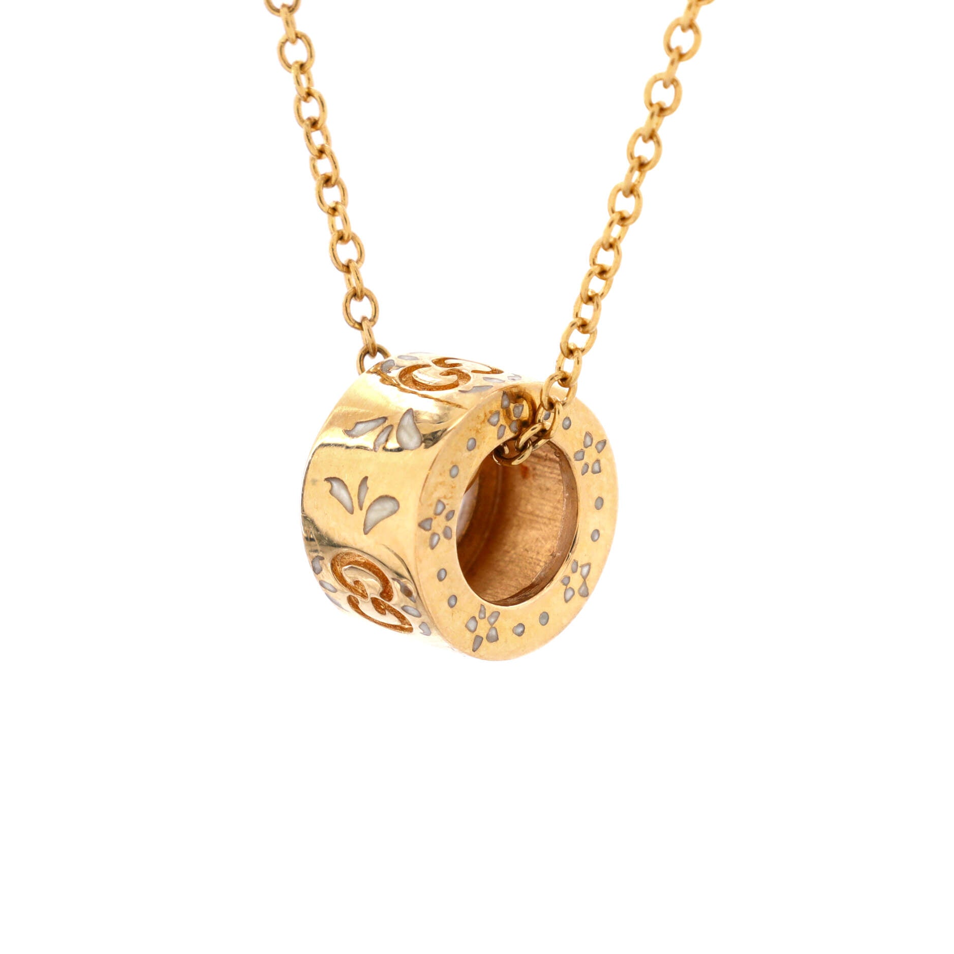 Icon Blooms Twirl Pendant Necklace 18K Rose Gold and Enamel