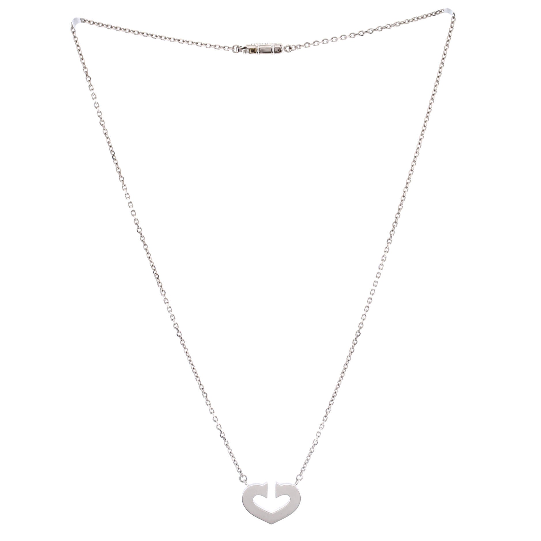 C Heart de Cartier Pendant Necklace 18K White Gold
