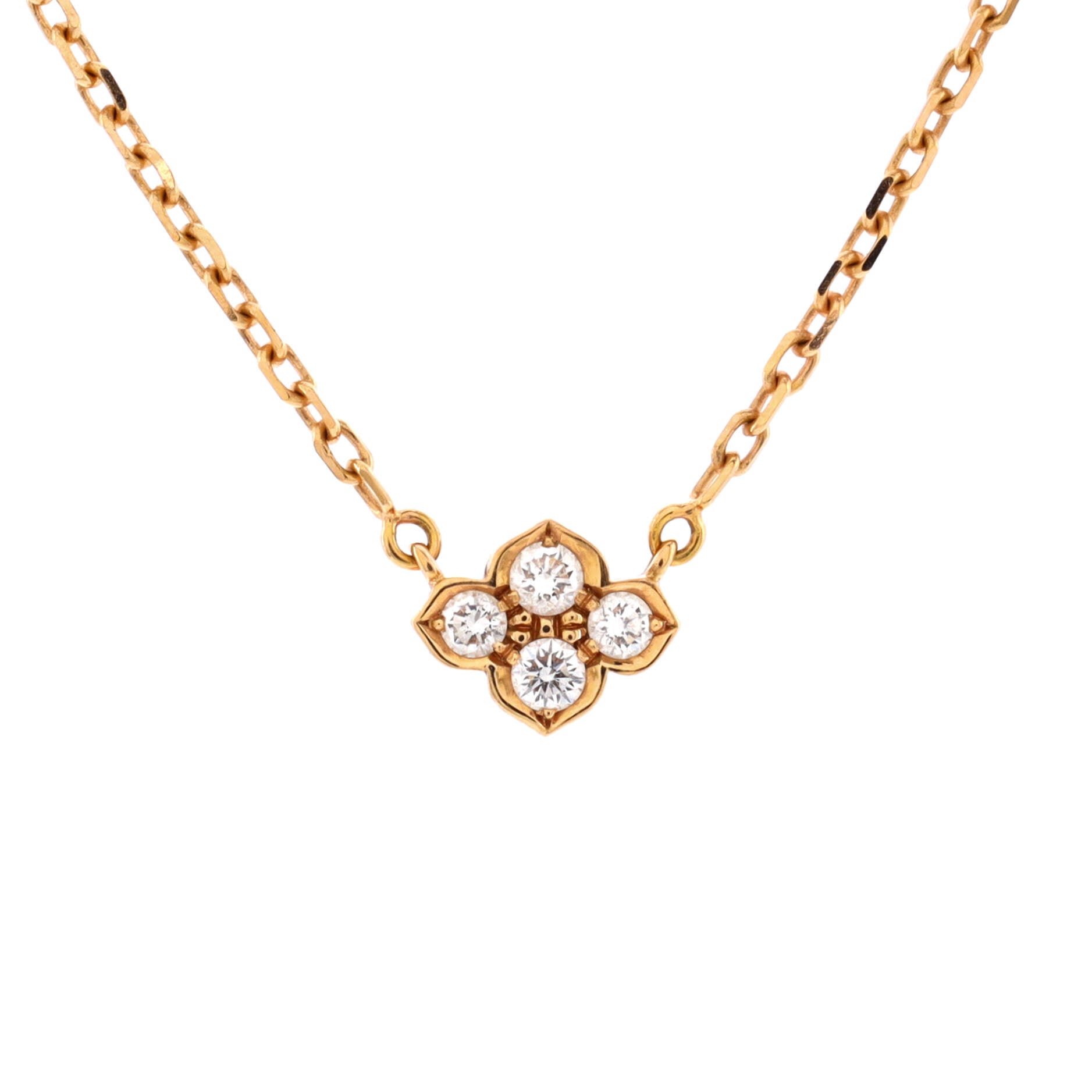 Hindu Pendant Necklace 18K Rose Gold and Diamonds