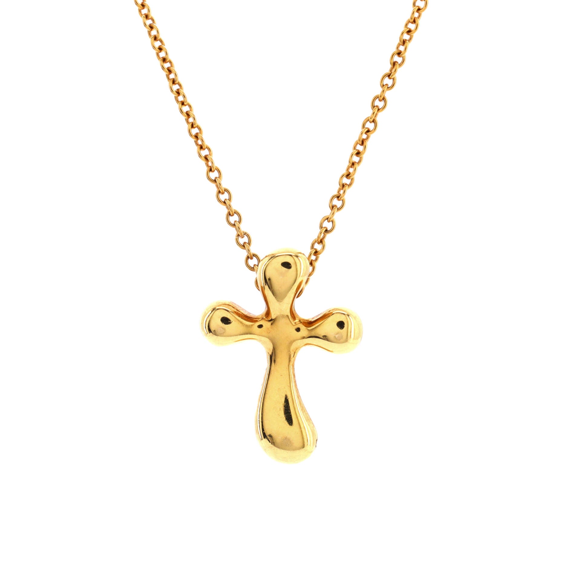 Elsa Peretti Cross Pendant Necklace 18K Yellow Gold