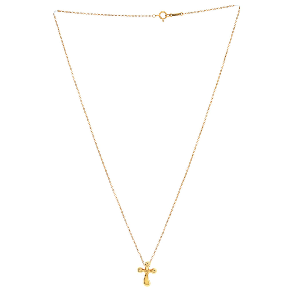 Elsa Peretti Cross Pendant Necklace 18K Yellow Gold