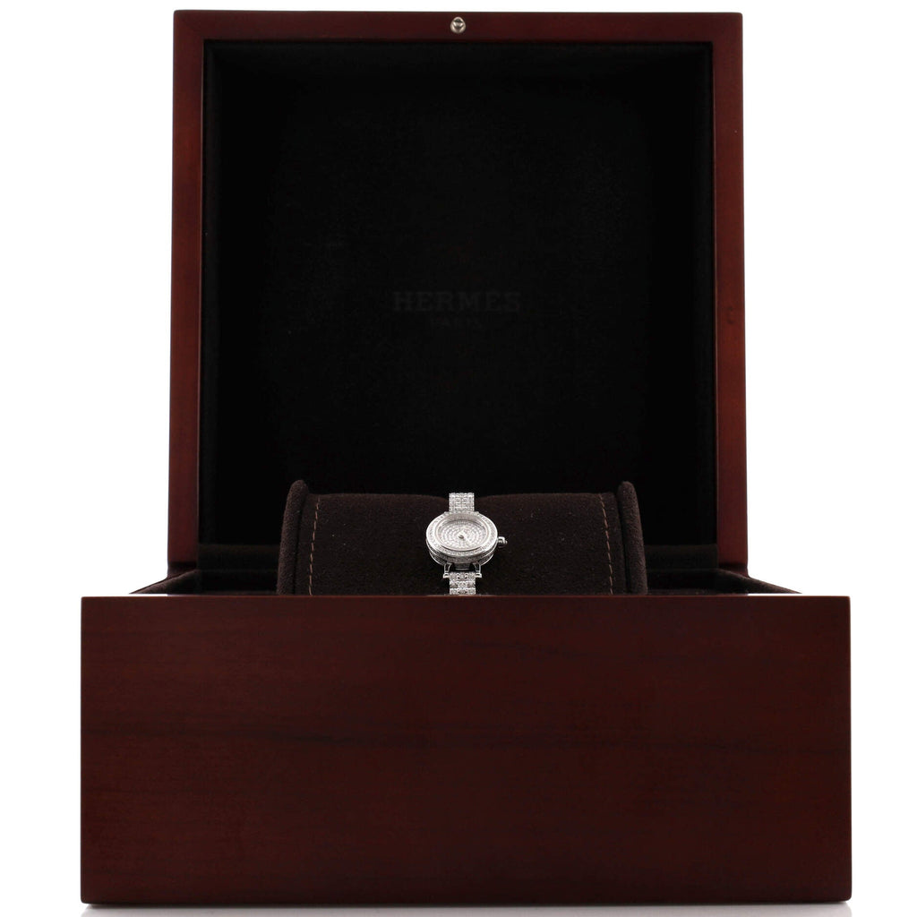 Faubourg Quartz Watch White Gold with Pave Diamond Bezel, Dial and Bracelet 16