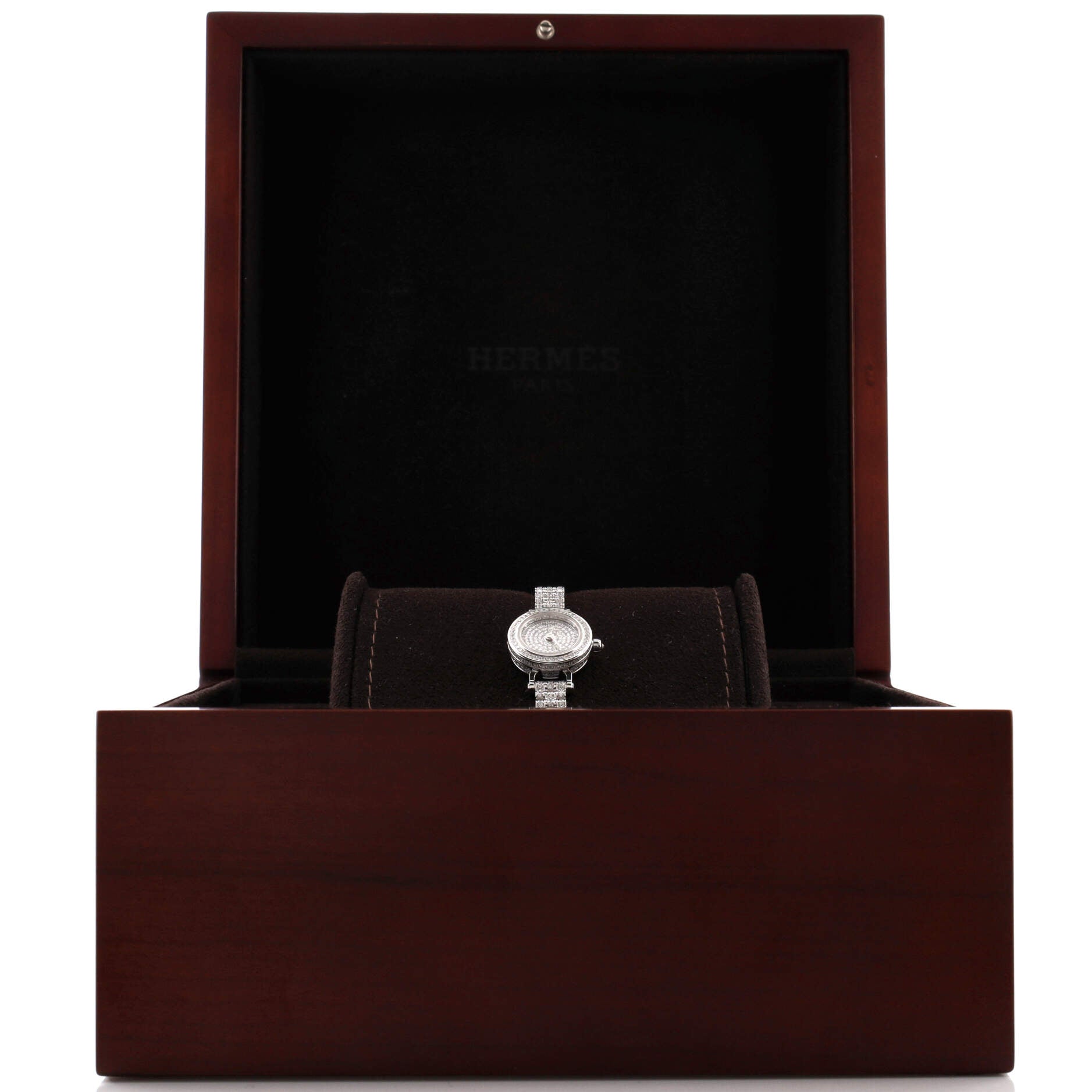 Faubourg Quartz Watch White Gold with Pave Diamond Bezel, Dial and Bracelet 16
