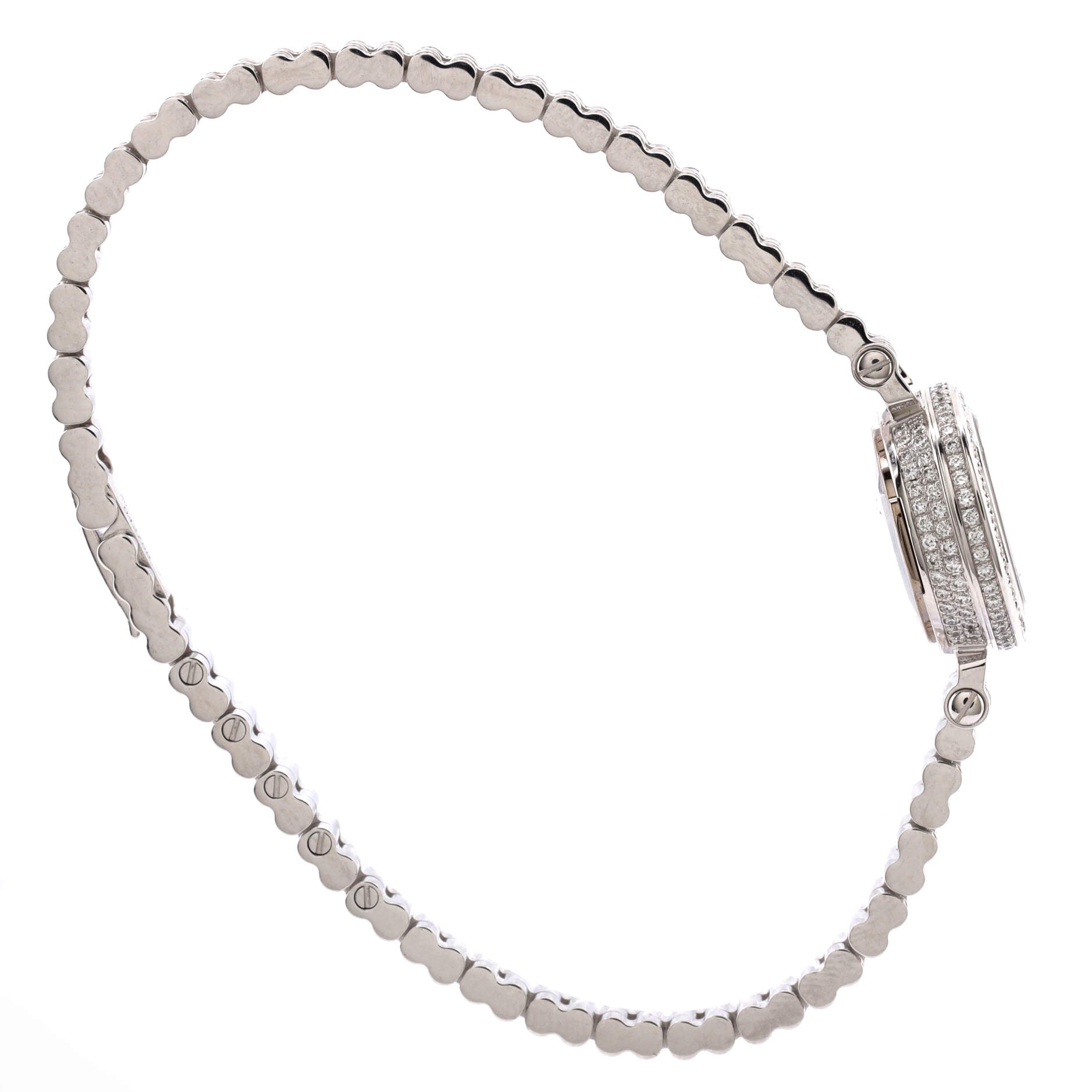Faubourg Quartz Watch White Gold with Pave Diamond Bezel, Dial and Bracelet 16