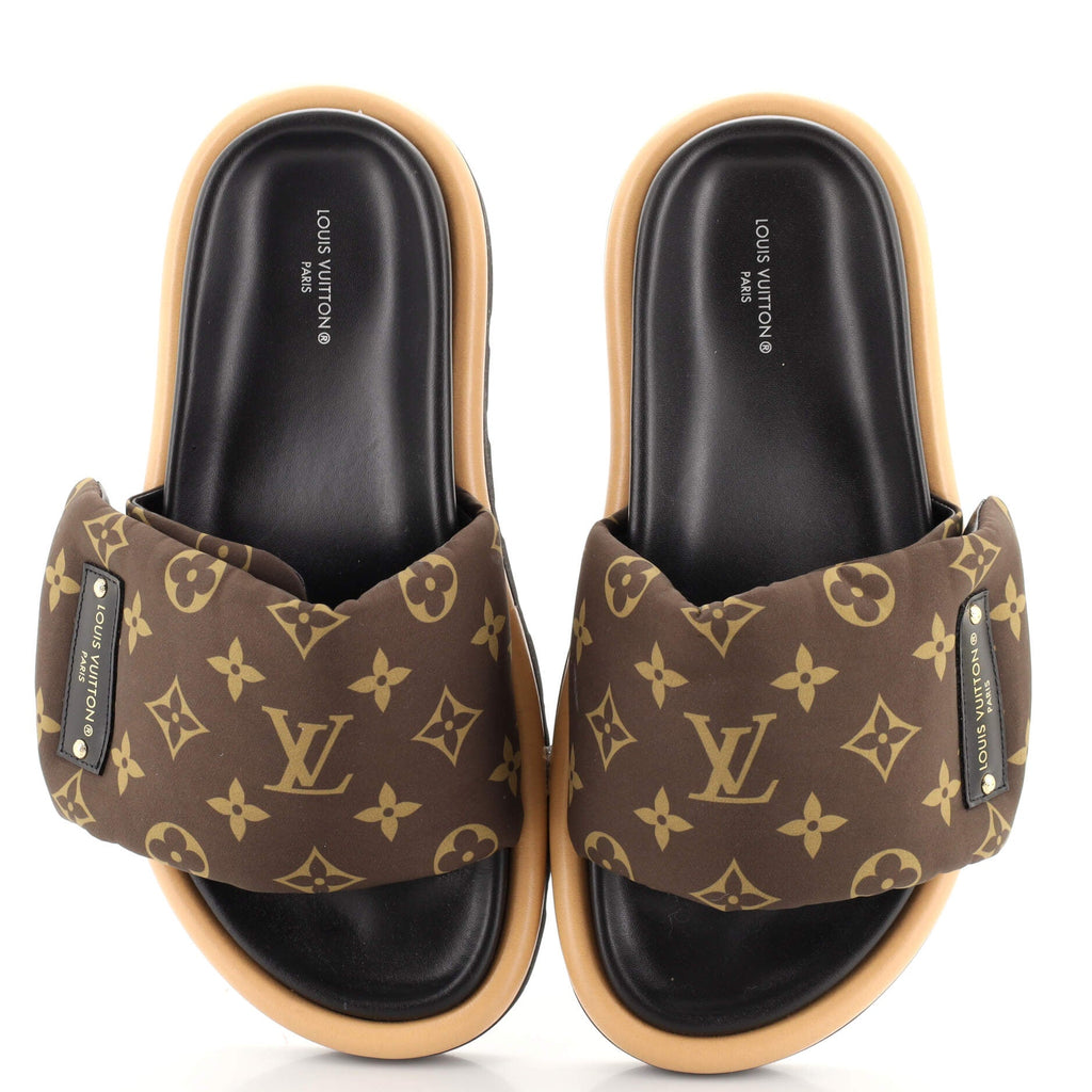 Women's Pool Pillow Comfort Mule Sandals Monogram Nylon