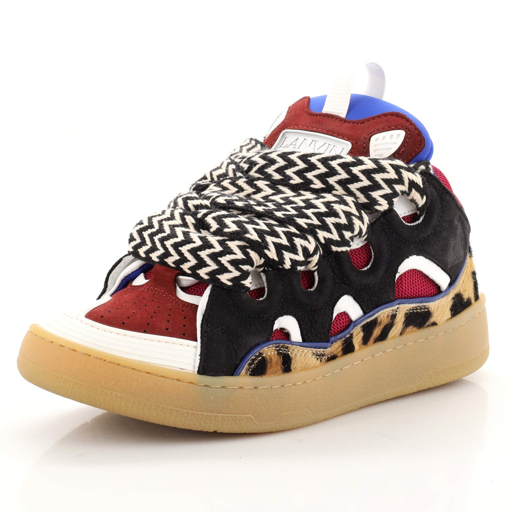 Women's Curb Sneakers Suede and Pony Hair