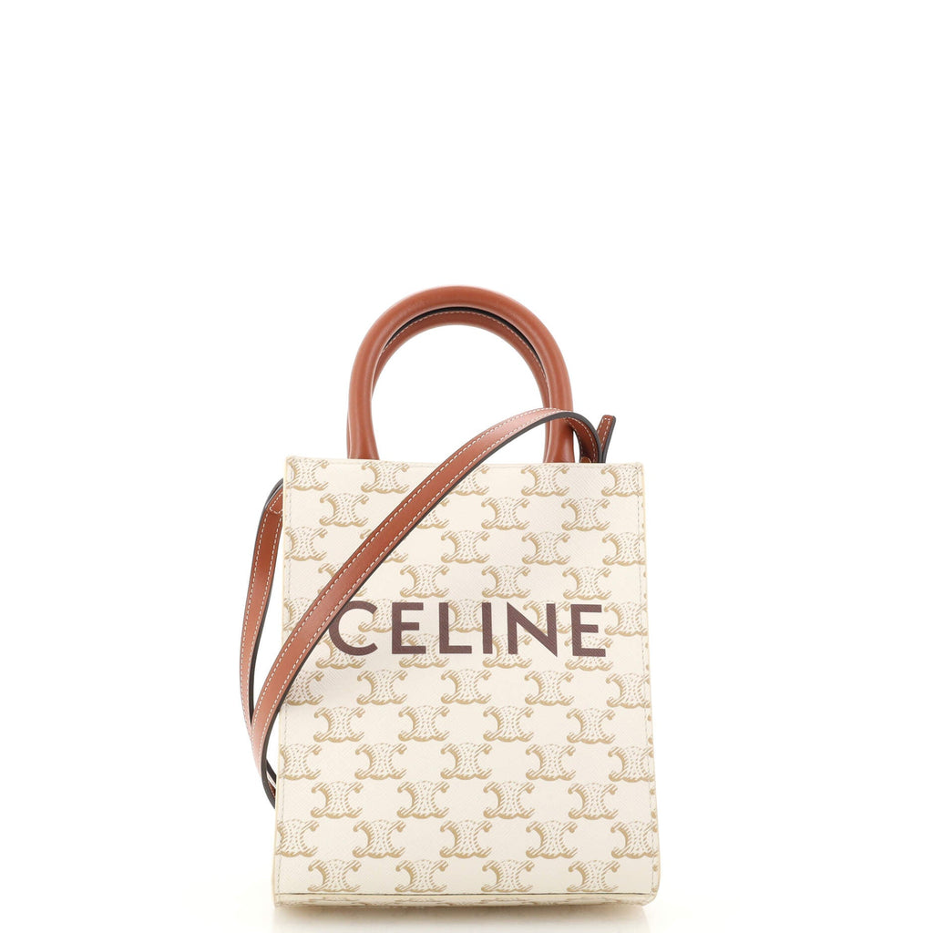 Vertical Cabas Tote Triomphe Coated Canvas Mini