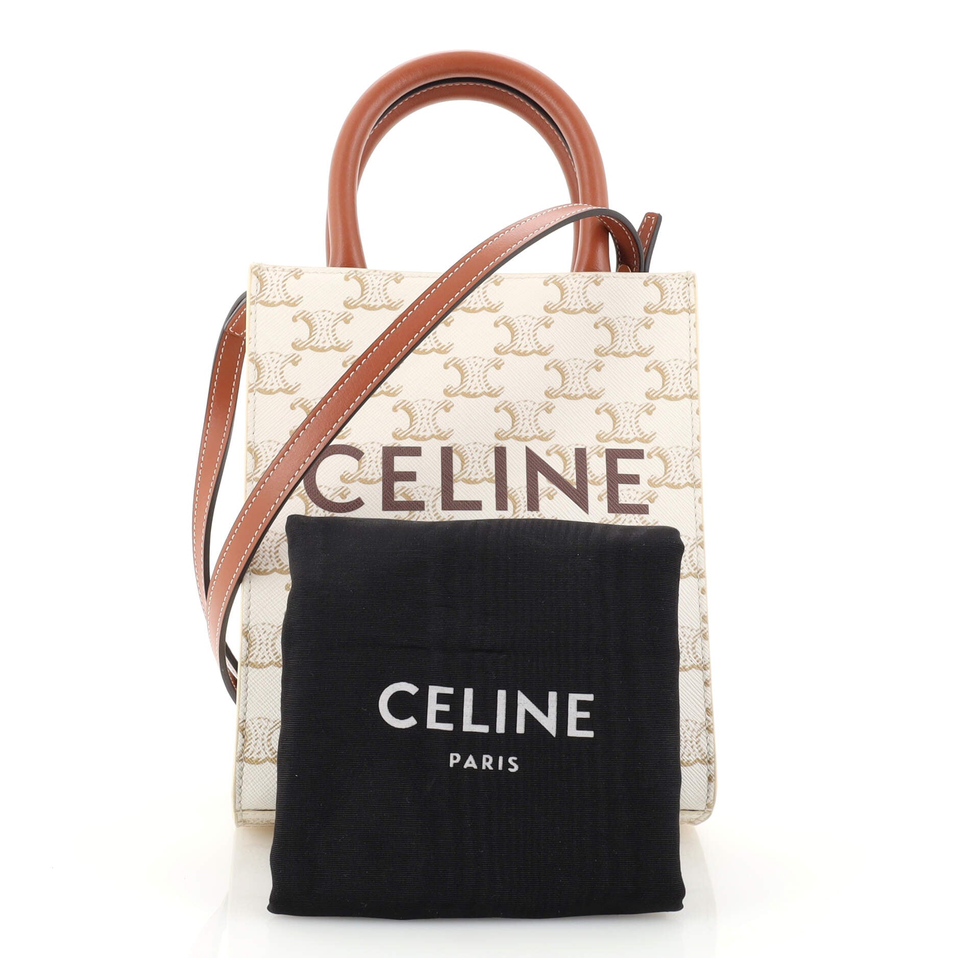 Vertical Cabas Tote Triomphe Coated Canvas Mini
