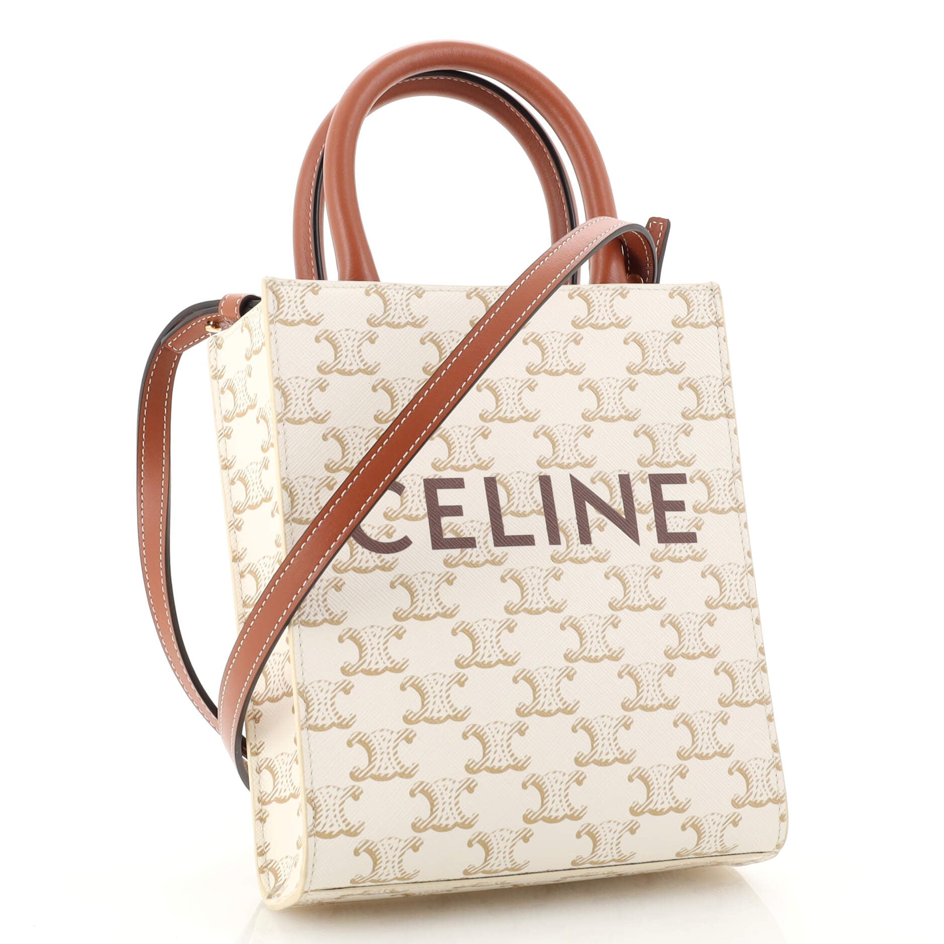 Vertical Cabas Tote Triomphe Coated Canvas Mini