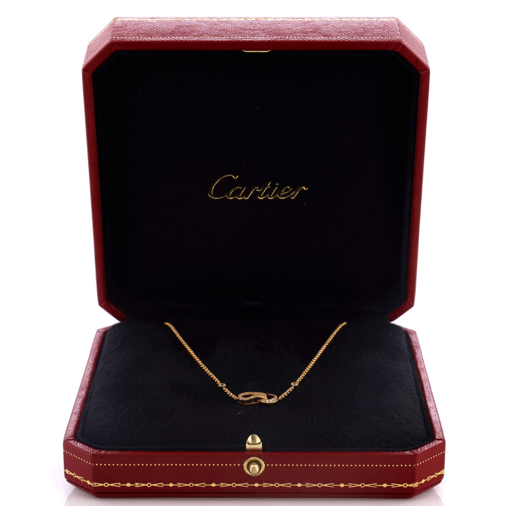 Agrafe Chain Pendant Necklace 18K Yellow Gold with Diamonds