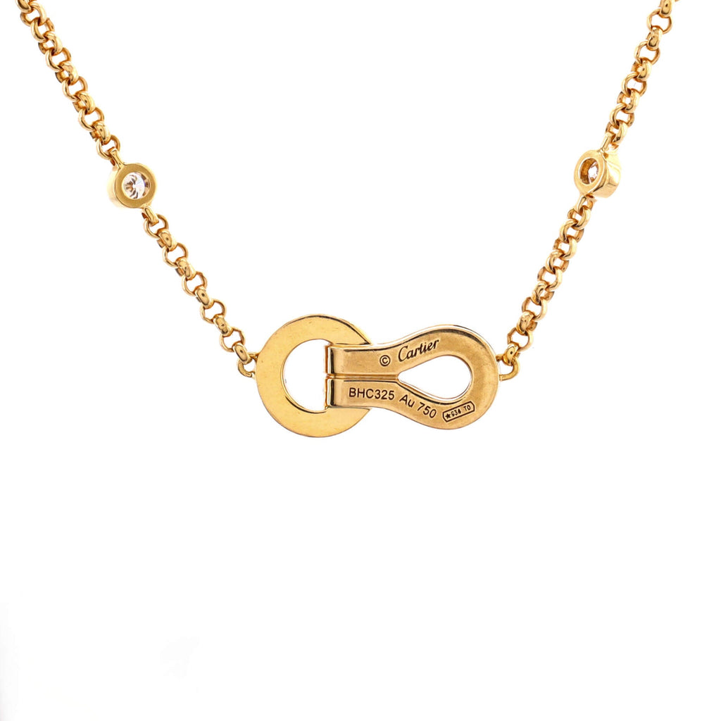 Agrafe Chain Pendant Necklace 18K Yellow Gold with Diamonds