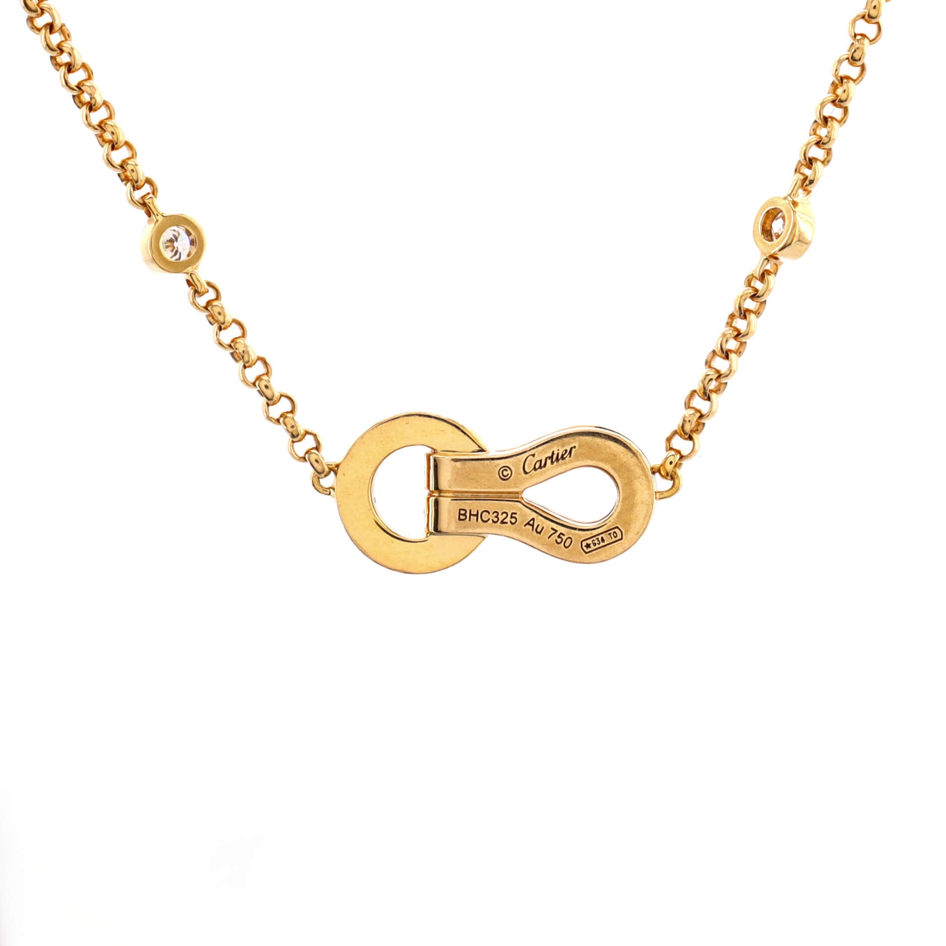Agrafe Chain Pendant Necklace 18K Yellow Gold with Diamonds