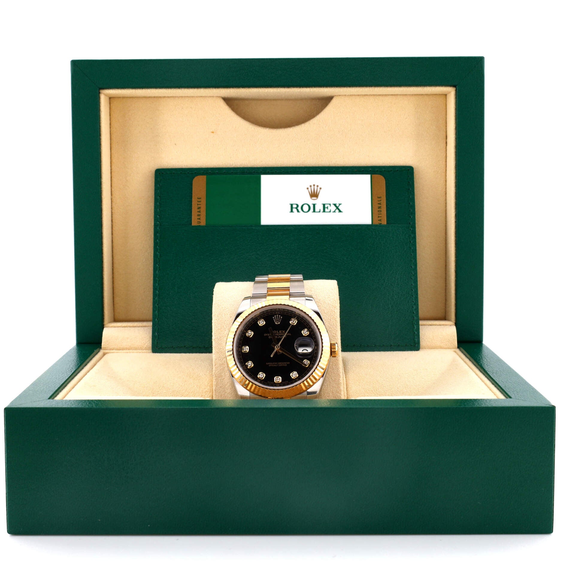 Oyster Perpetual Datejust Automatic Watch Stainless Steel and Yellow Gold with Diamond Markers 41