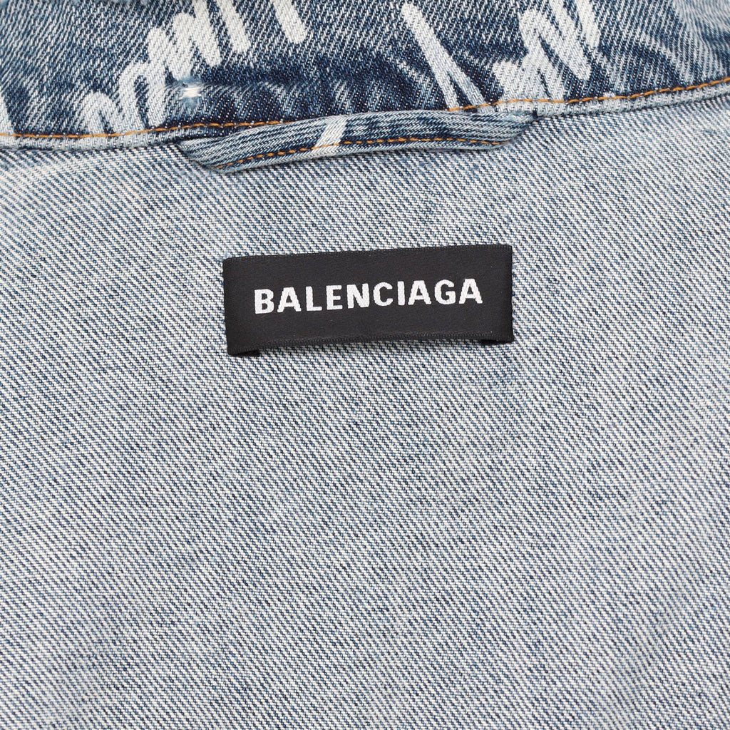 Scribble Logo Jacket Printed Denim