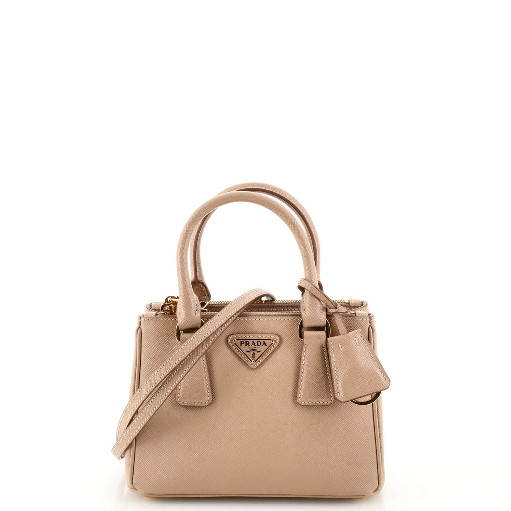 Galleria Double Zip Tote Saffiano Leather Mini