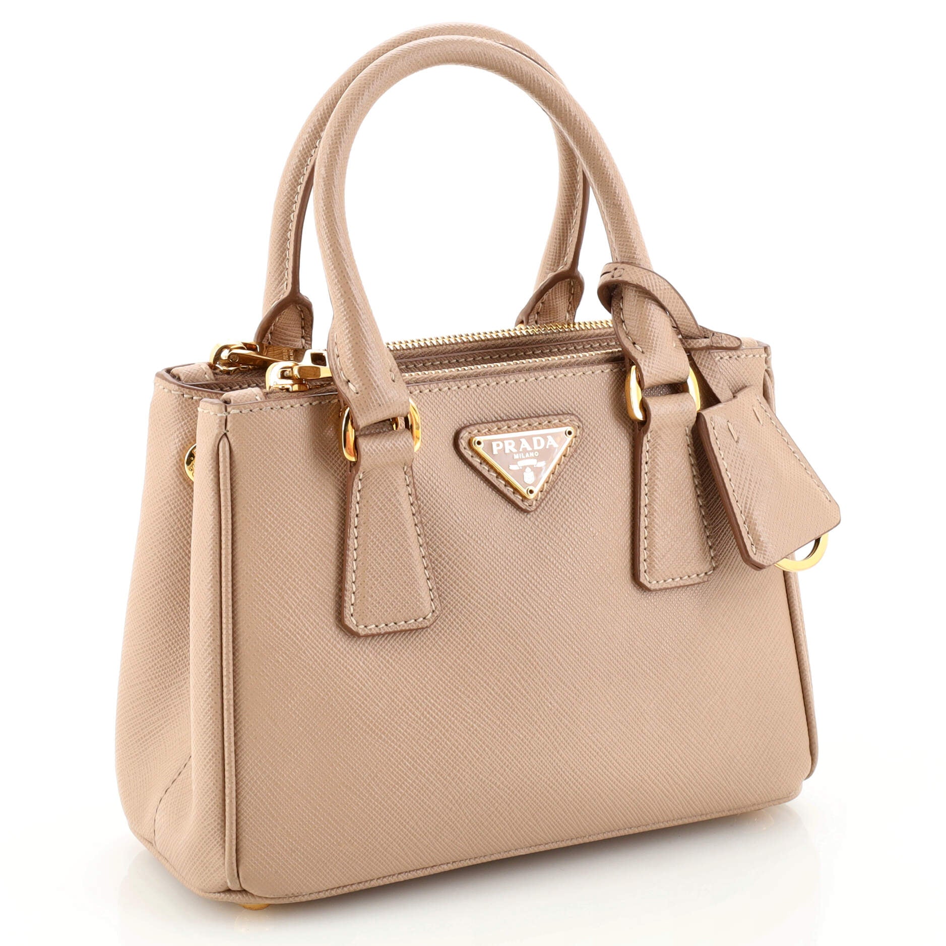 Galleria Double Zip Tote Saffiano Leather Mini