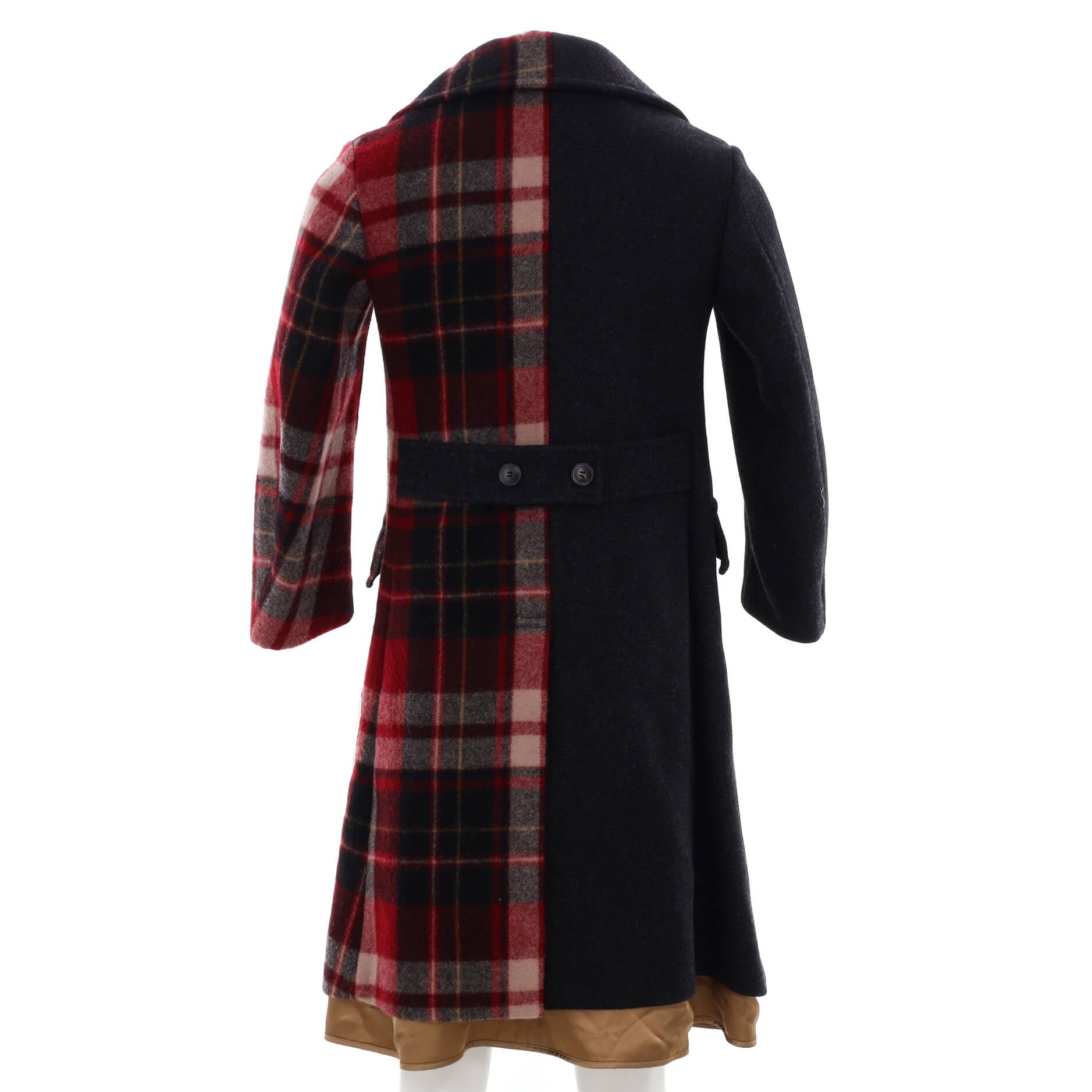 Men's Manga Double Breasted Coat Tartan Wool