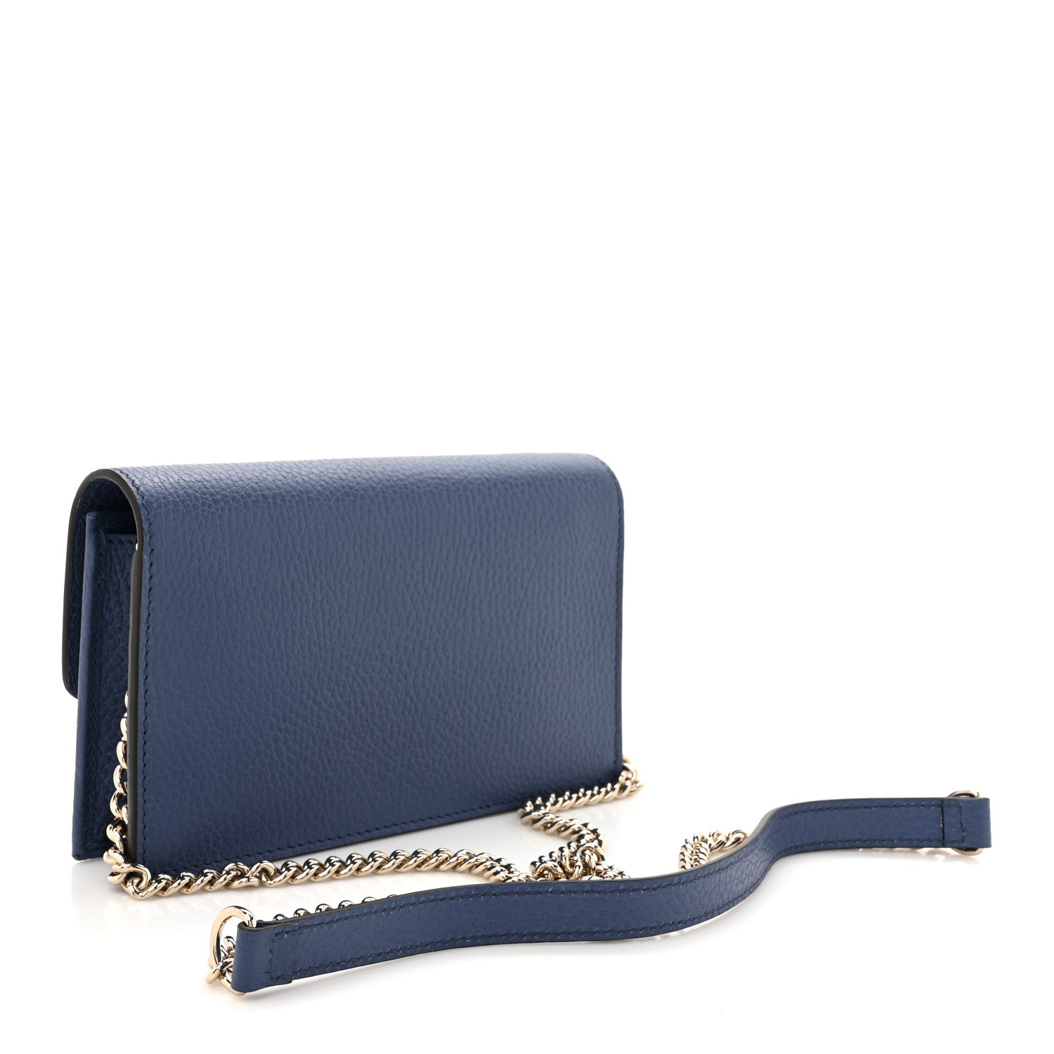 Dollar Calfskin Interlocking G Chain Wallet Caspian