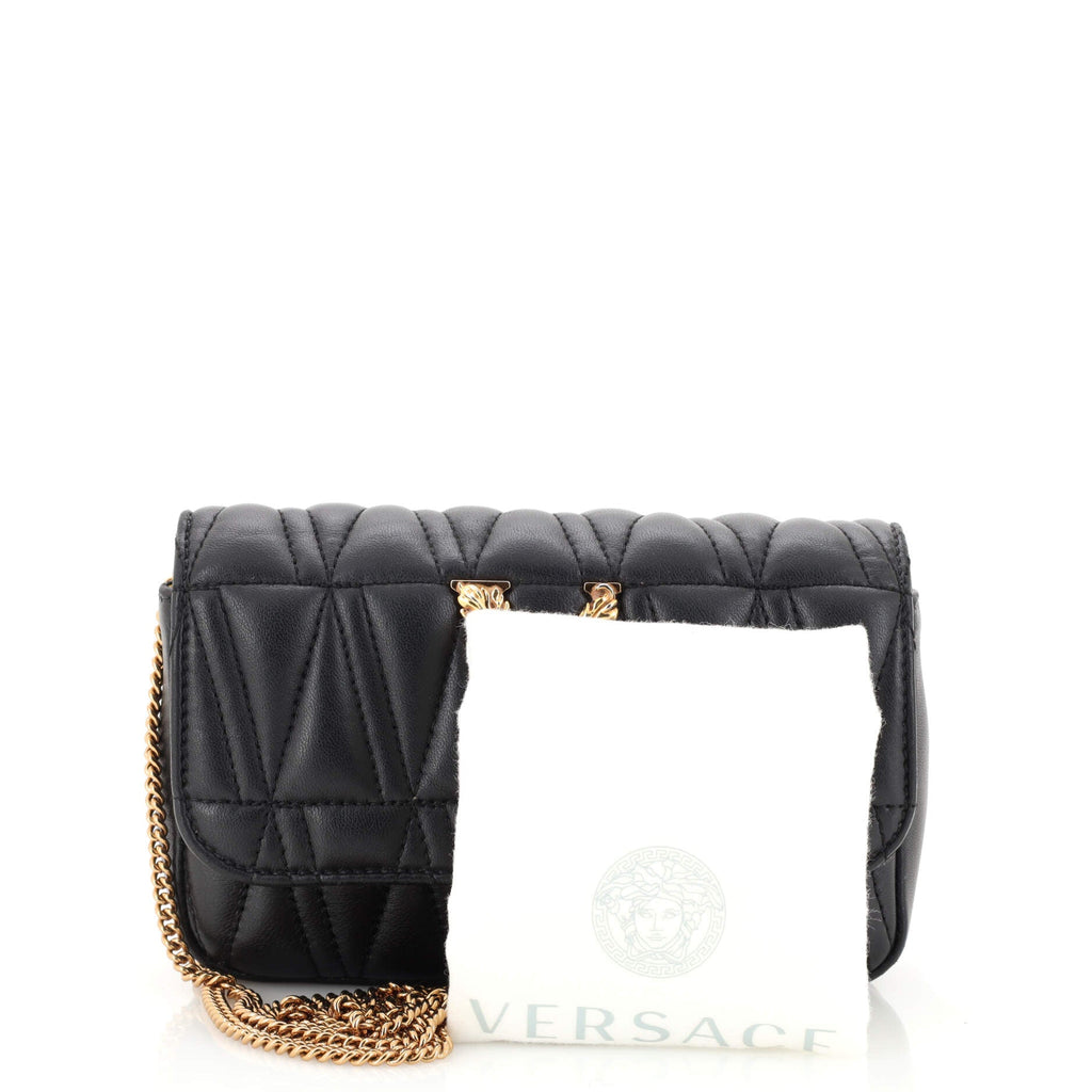 Virtus Clutch on Chain Quilted Leather