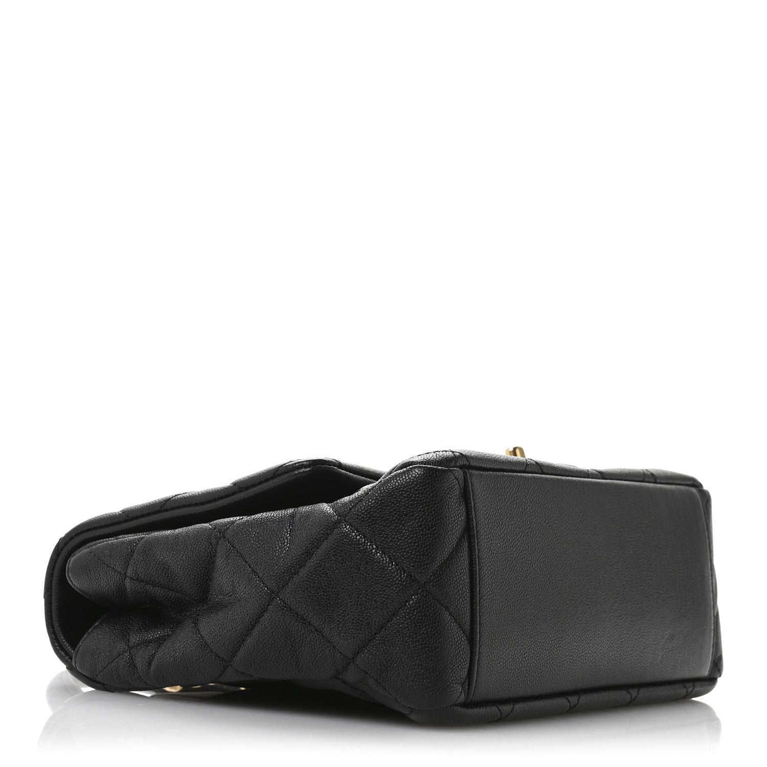 Caviar Quilted Small Top Handle Flap Black
