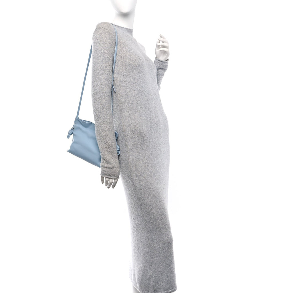 Nappa Flamenco Mini  Knot Bag Dusty Blue