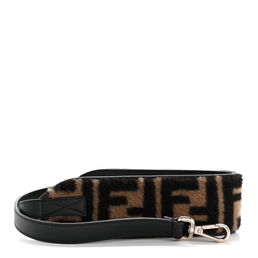 Shearling Calfskin FF Strap Black Tobacco