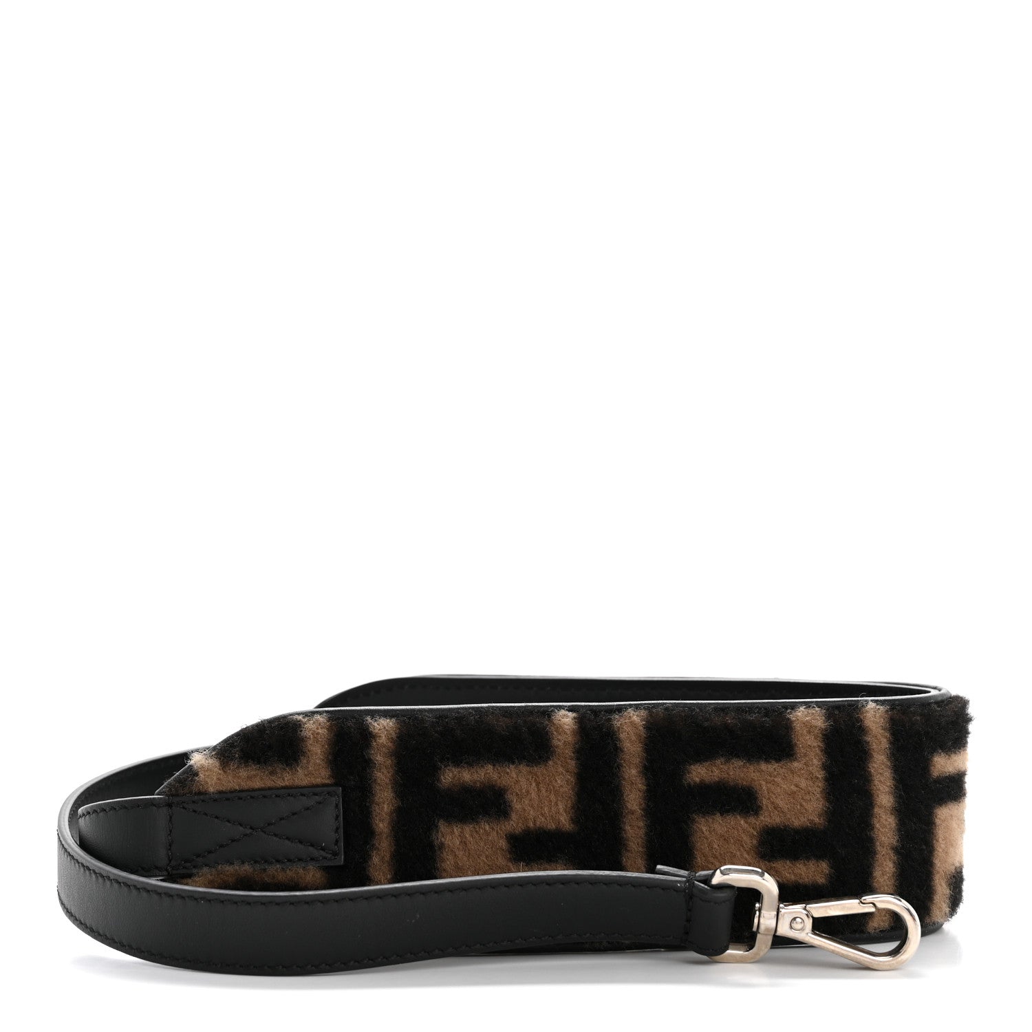 Shearling Calfskin FF Strap Black Tobacco