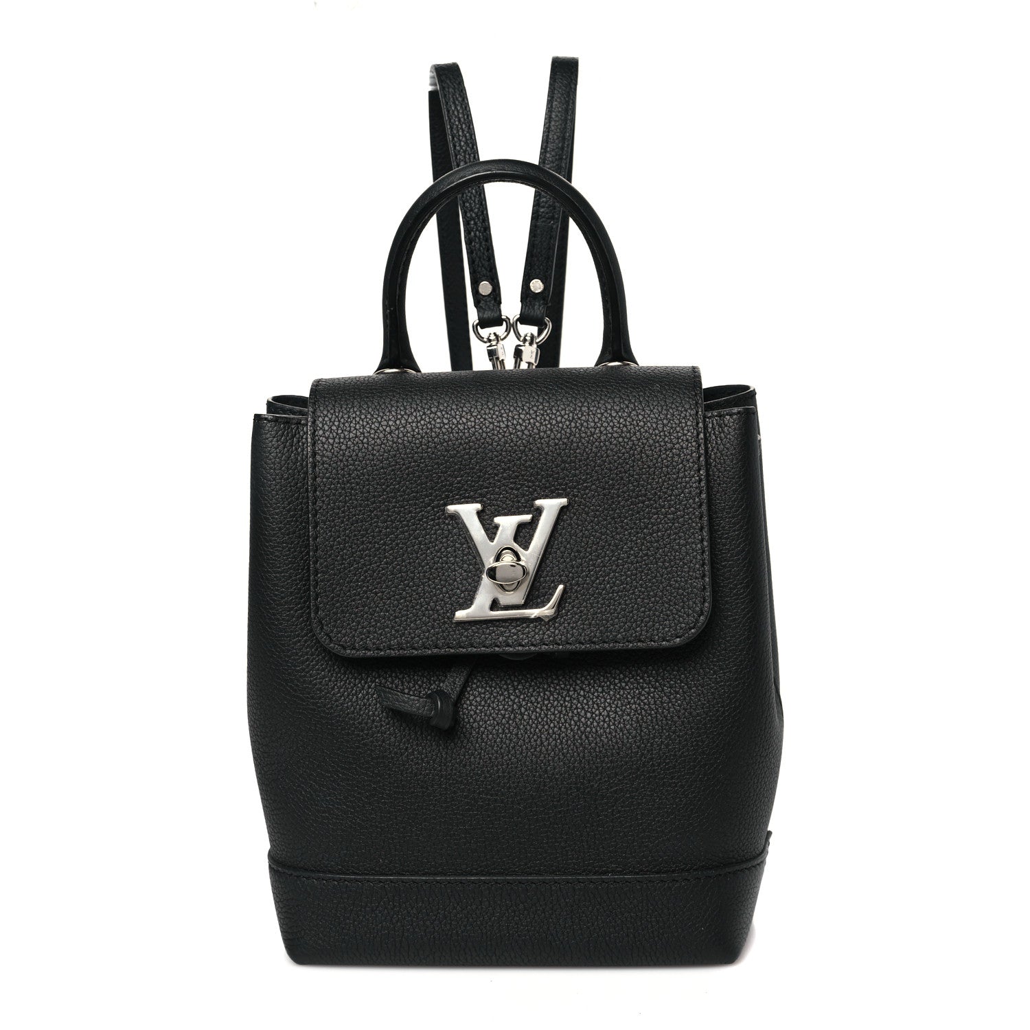 Calfskin Lockme Mini Backpack Black