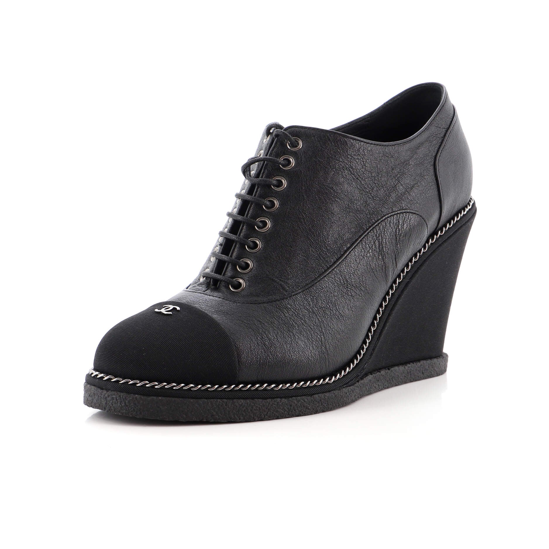 Women's Women's CC Cap Toe Wedges Leather