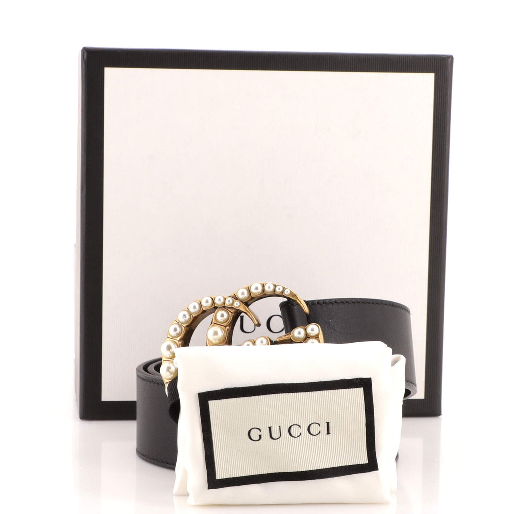 Pearly GG Marmont Belt Leather Wide 90