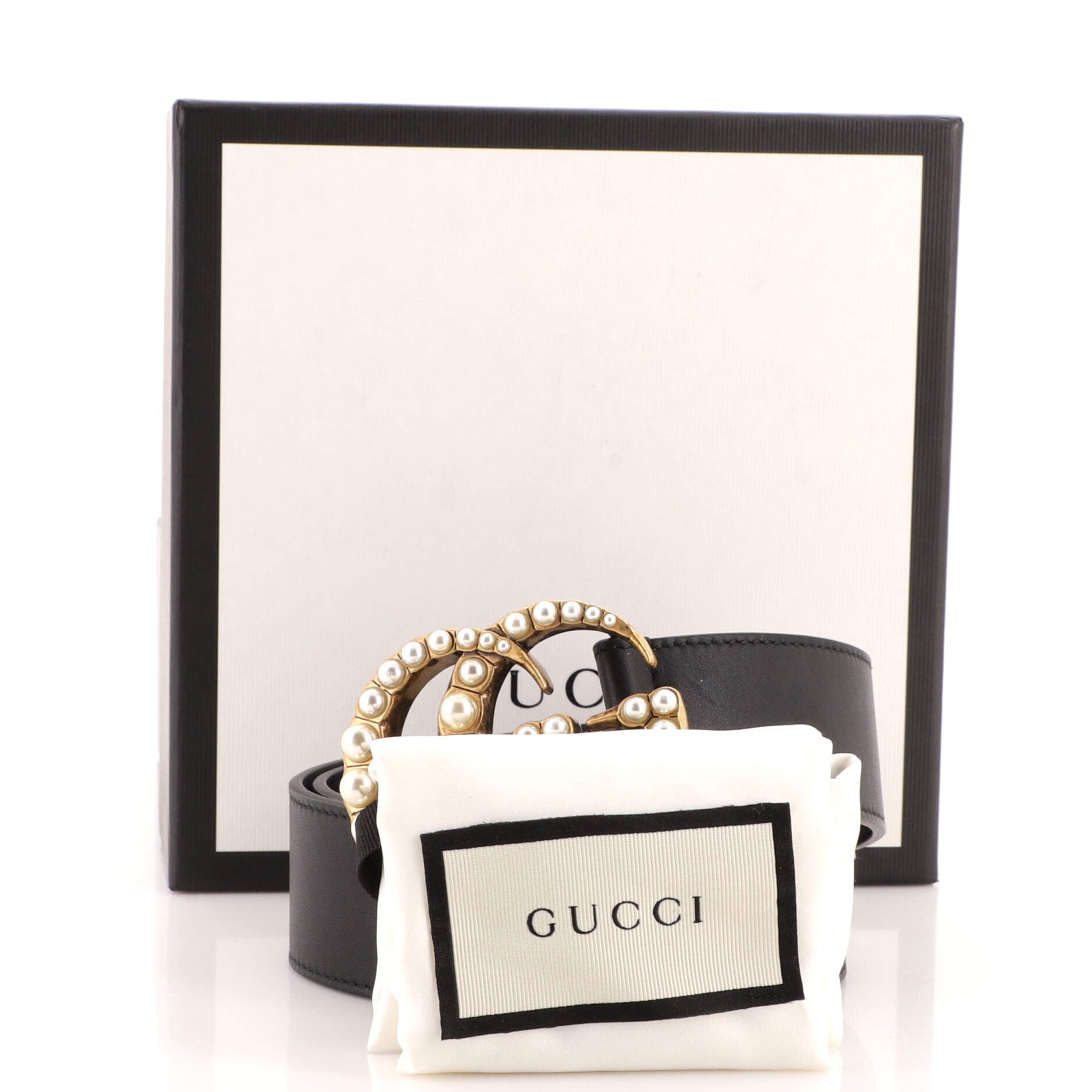 Pearly GG Marmont Belt Leather Wide 90