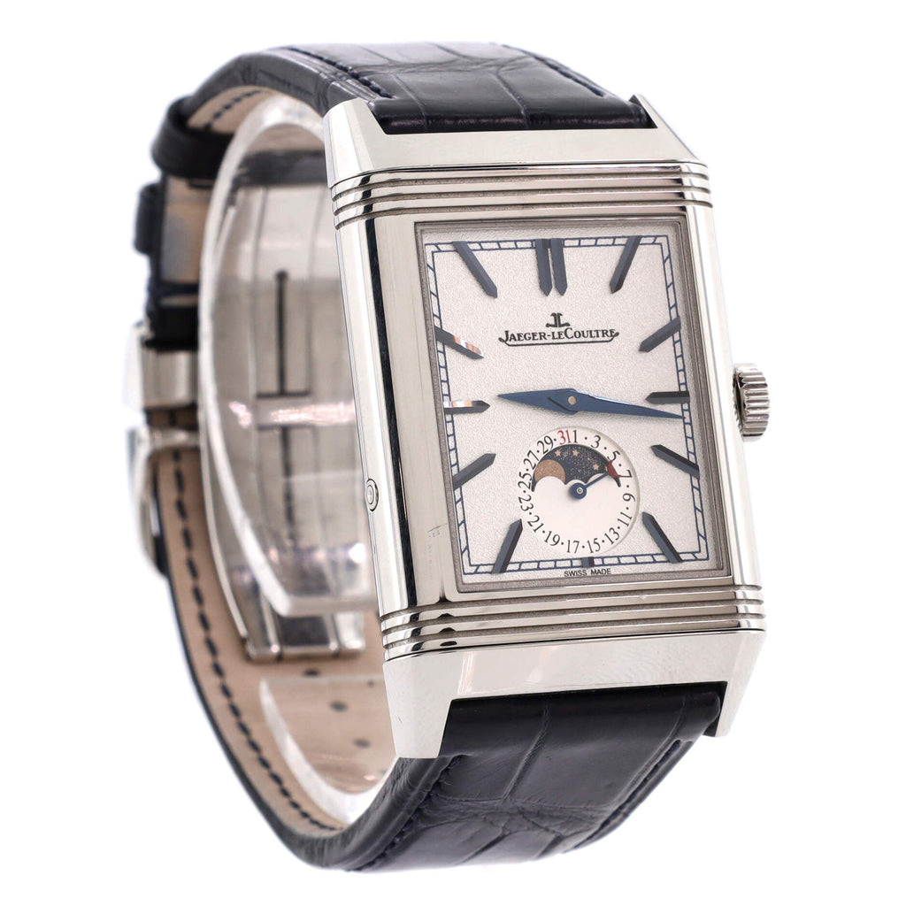 Reverso Tribute Moonphase Manual Watch Stainless Steel and Alligator 30