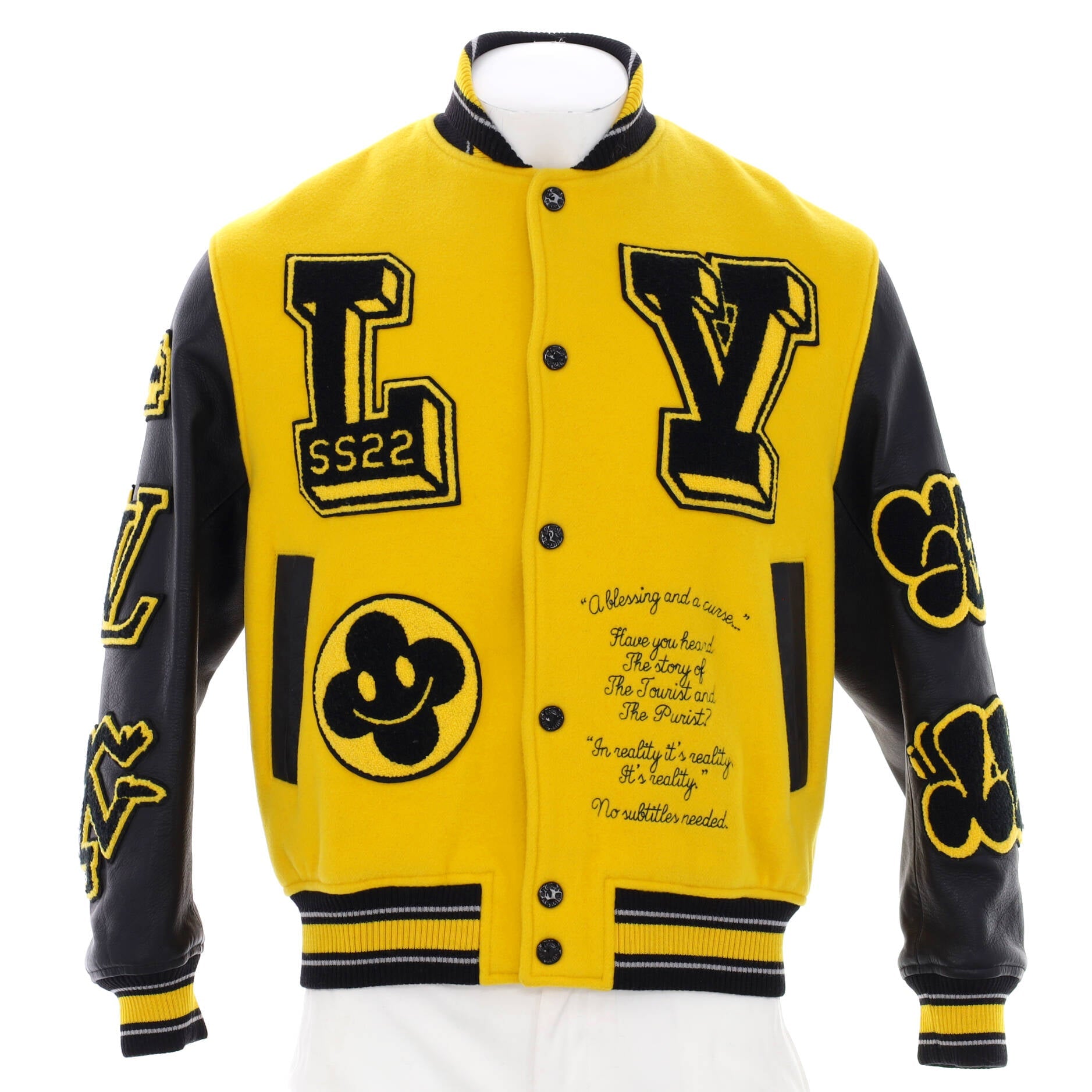 Men's Varsity Blouson Patchwork Leather with Wool