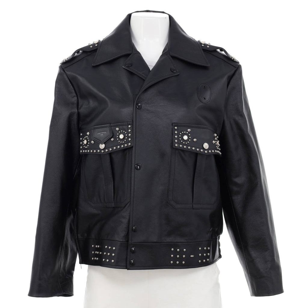 Women's Biker Jacket Studded Leather