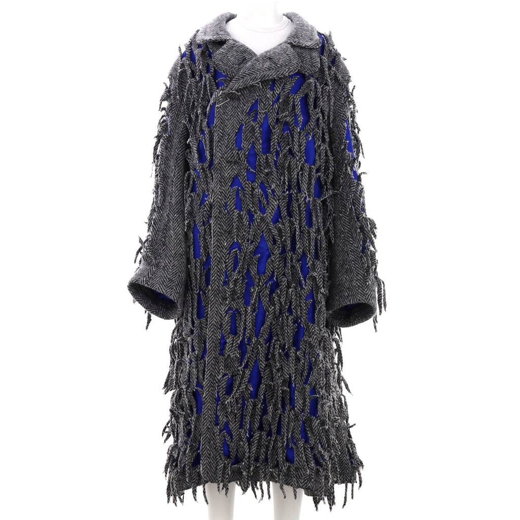Herringbone Coat Distressed Wool