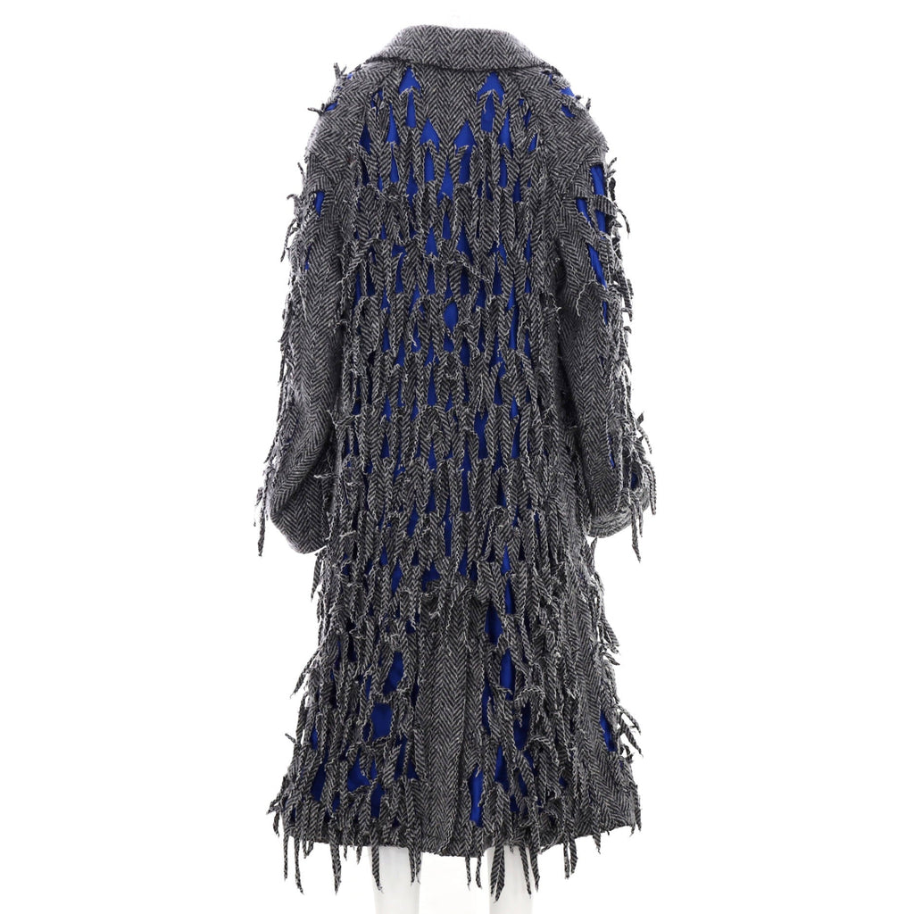 Herringbone Coat Distressed Wool