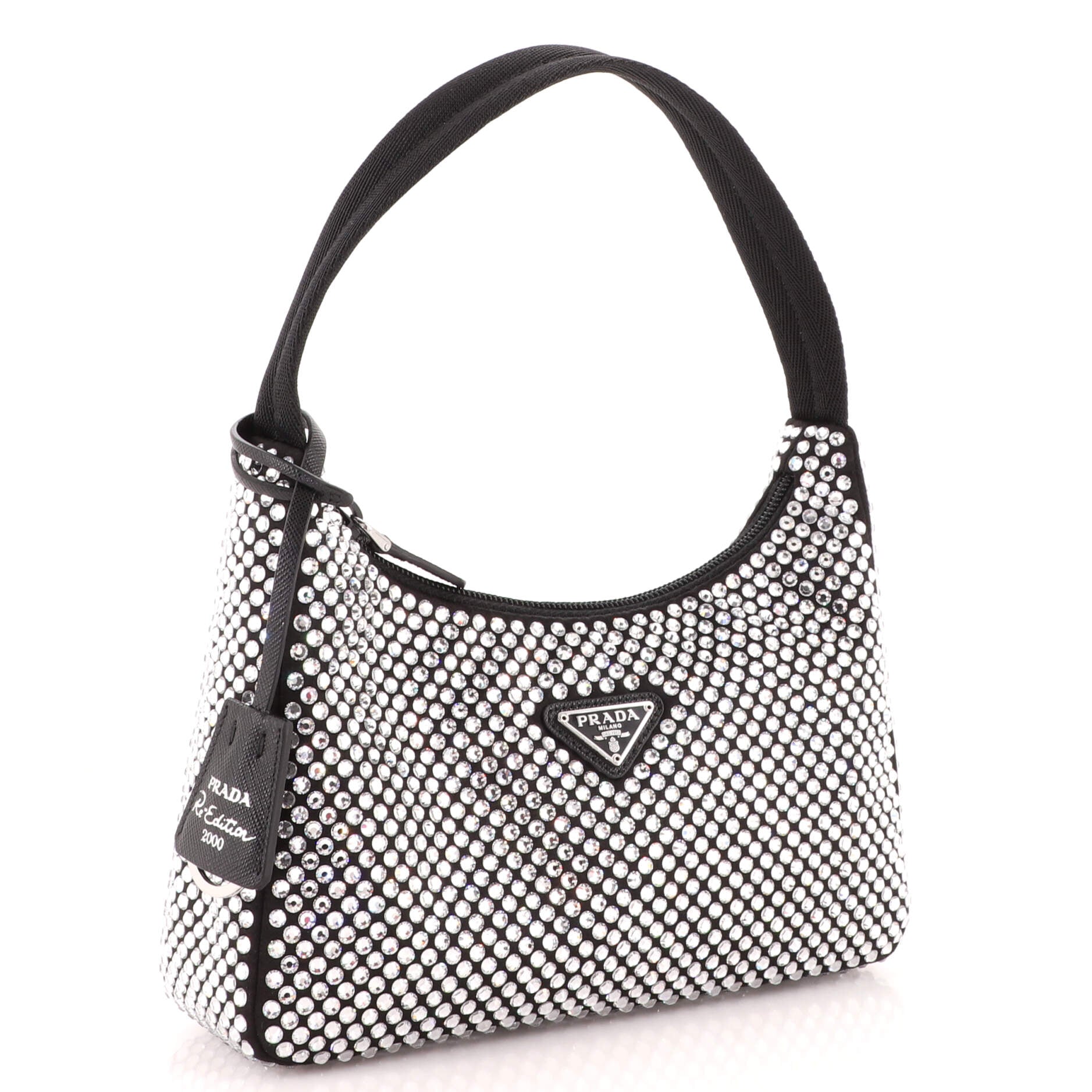 Re-Edition 2000 Hobo Crystal Embellished Satin Mini
