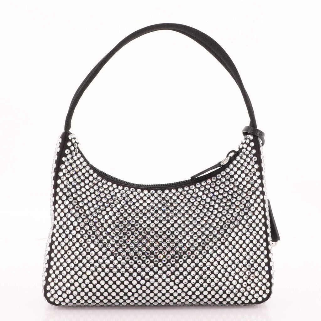 Re-Edition 2000 Hobo Crystal Embellished Satin Mini
