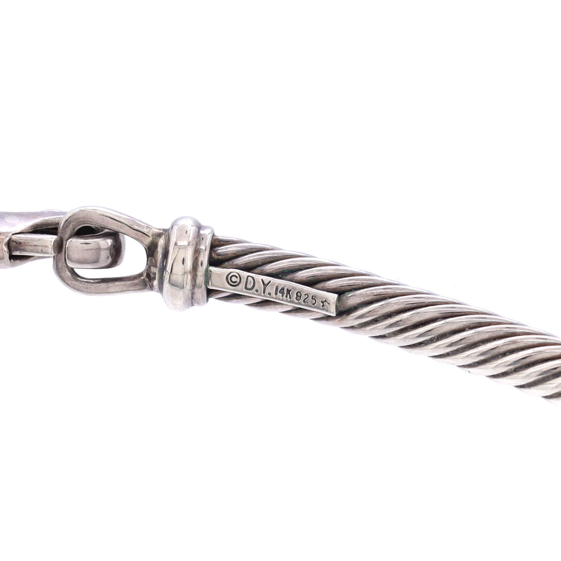 Metro Cable Choker Necklace Sterling Silver with 14K Yellow Gold