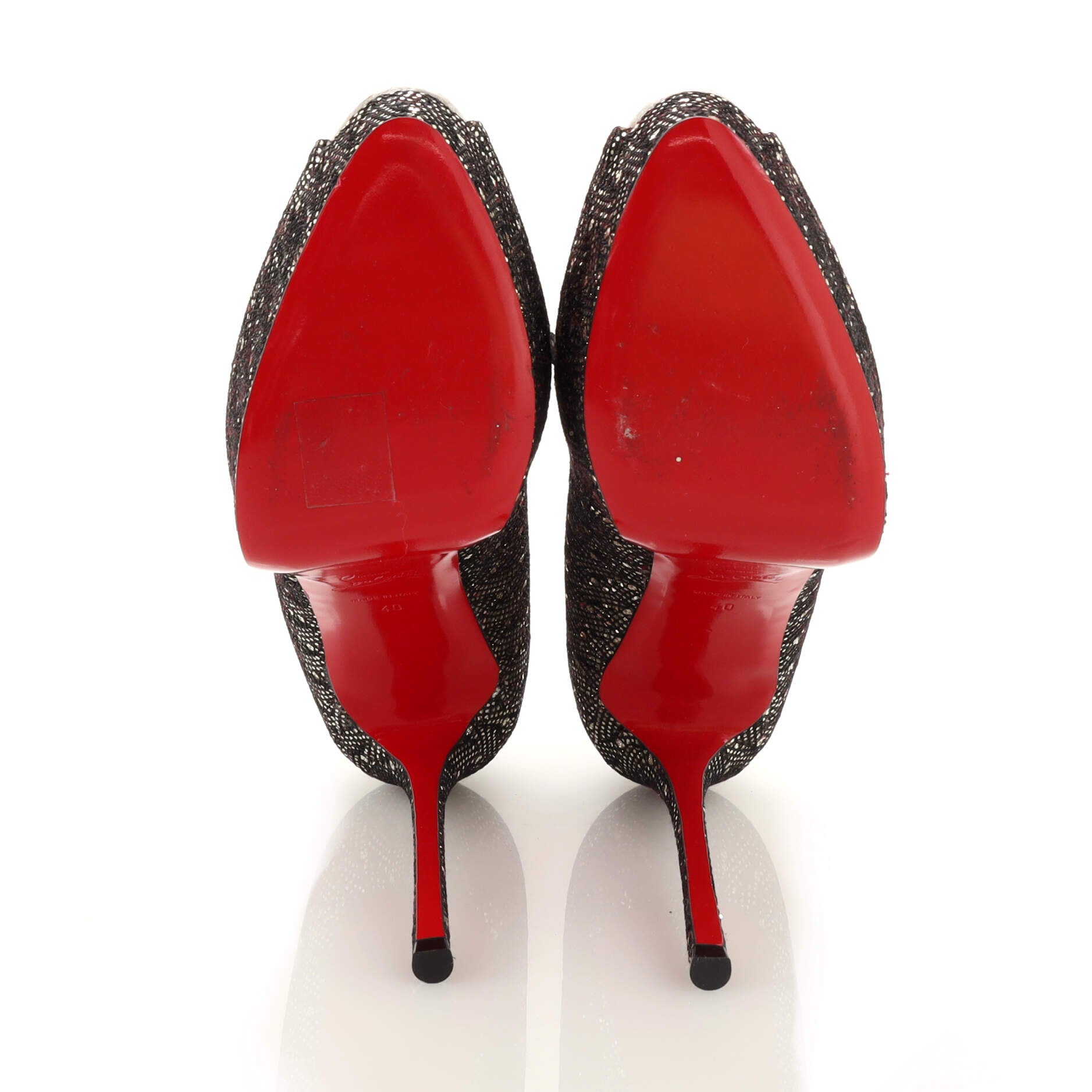 Women's Fetish Peep Pumps Glitter Fabric 130
